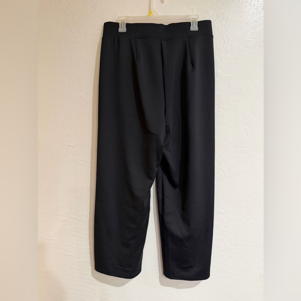 NWT Adidas Black Track Wide Leg Pants size L - Picture 2 of 5